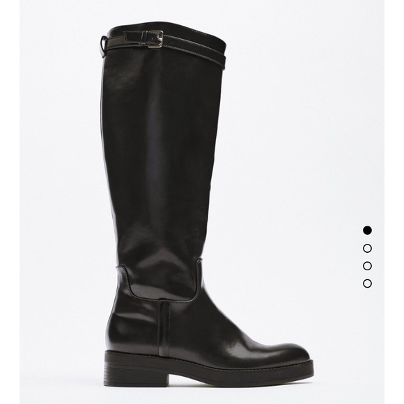 Zara women’s black long riding boots - Picture 2 of 9